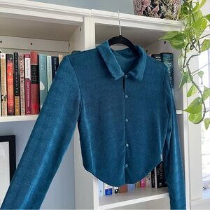 Sparkle Teal Blue Crop Top ❤️